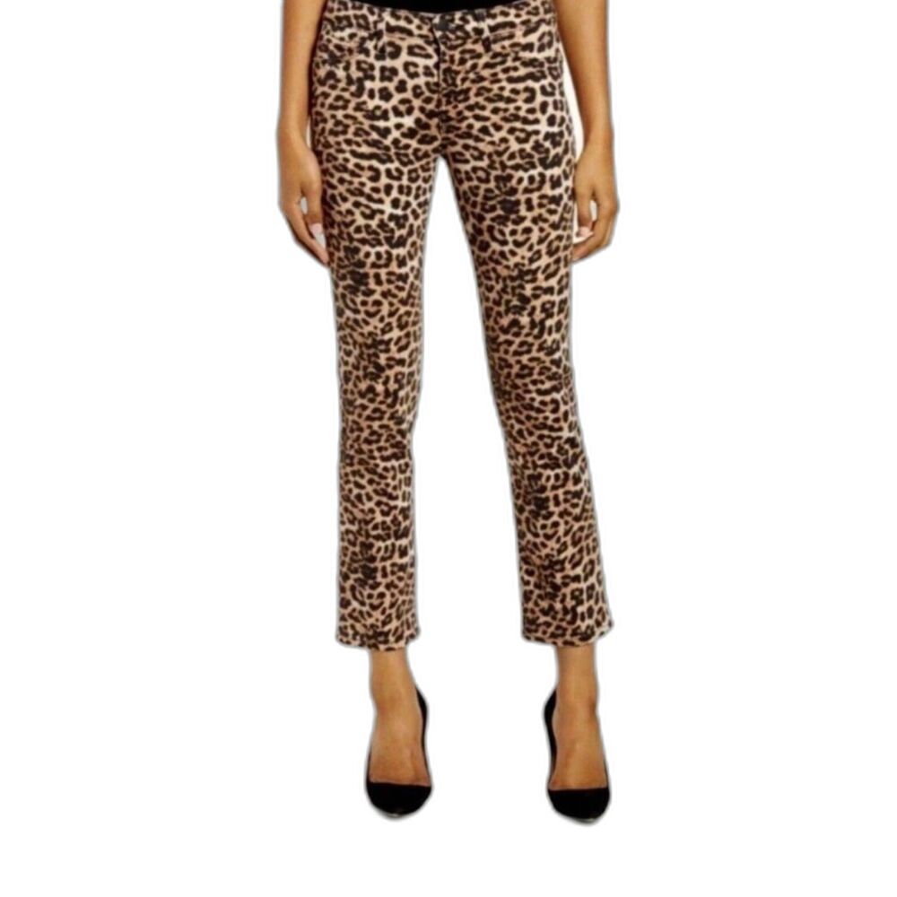 Hudson Jeans Nico Mid Rise Ankle Skinny Leopard Animal Print Pants Size 25